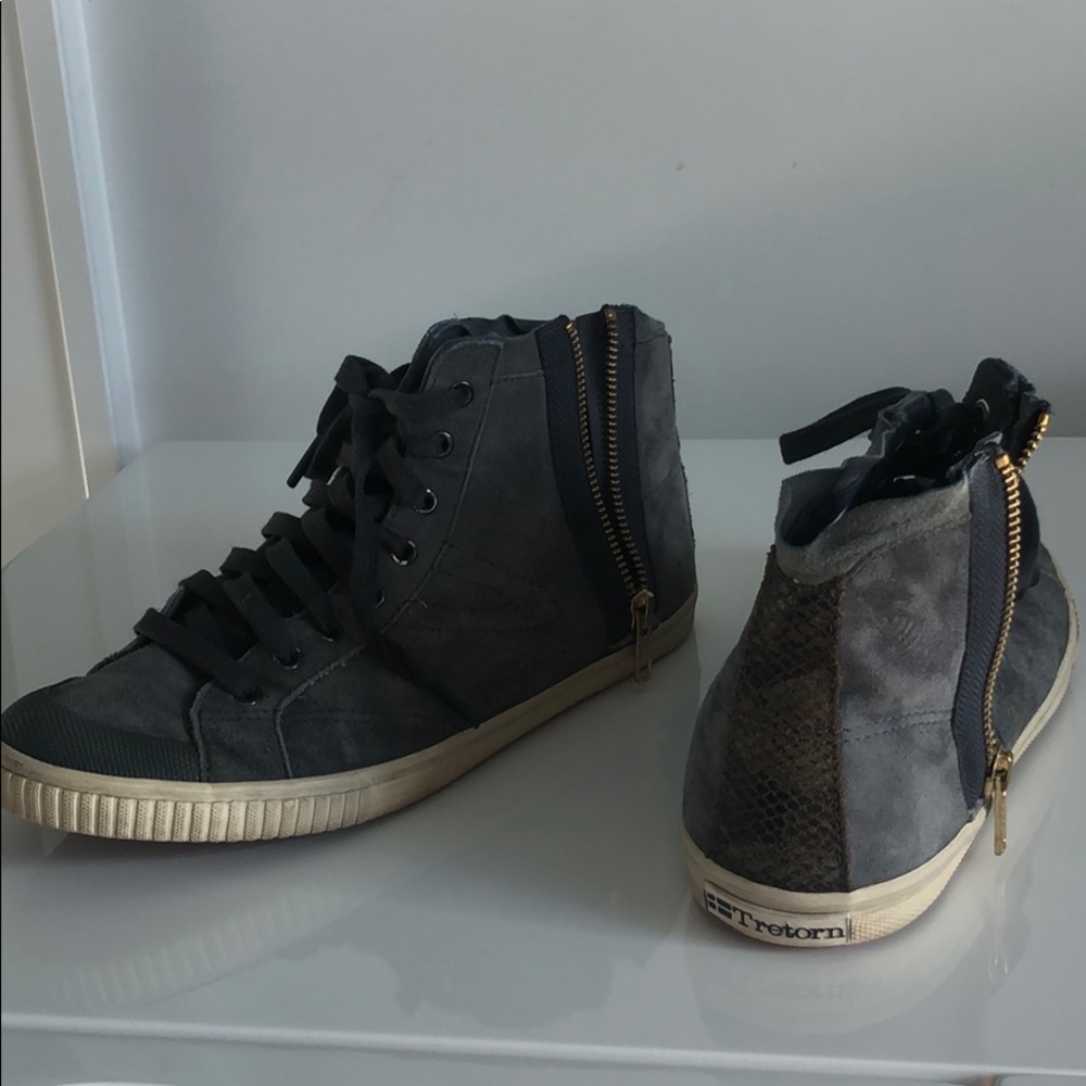 Suede high top shoes